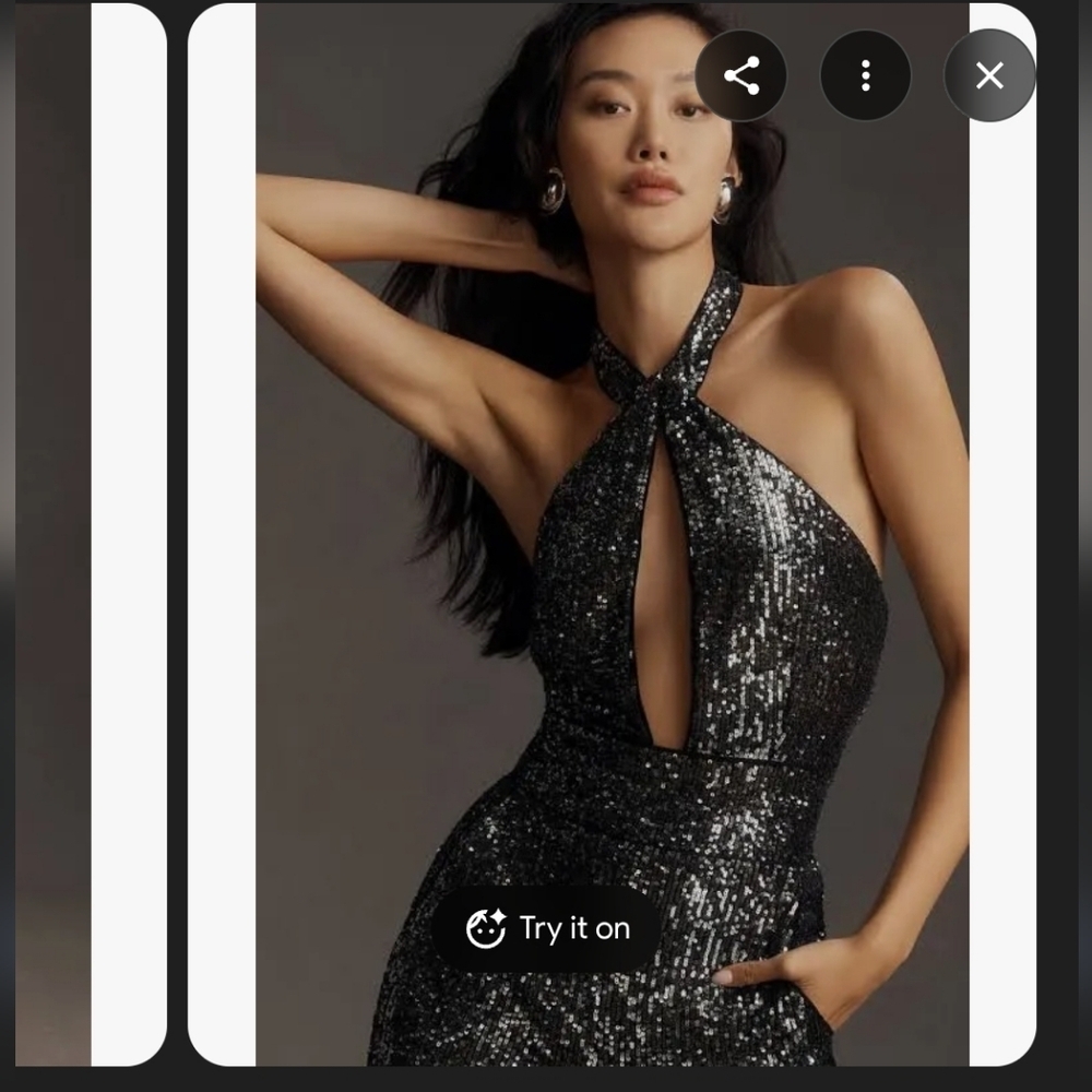 Maeve Rhinestone Halter Jumpsuit - Picture 2 of 11